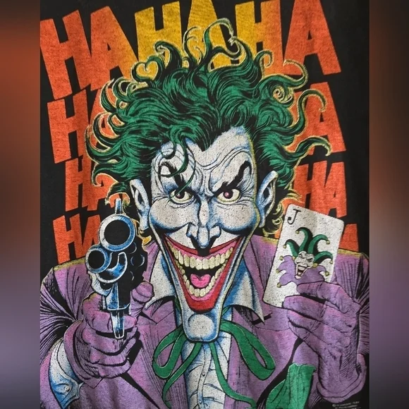 Vintage 1989 DC Comics Graphic Joker T-shirt XS Single Stitch Dated - Picture 3 of 6